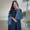 Hot sale robe Arab Dubai chiffon pleated fan-shaped sleeves color matching jacket women's clothing