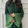 Hot sale robe Arab Dubai chiffon pleated fan-shaped sleeves color matching jacket women's clothing