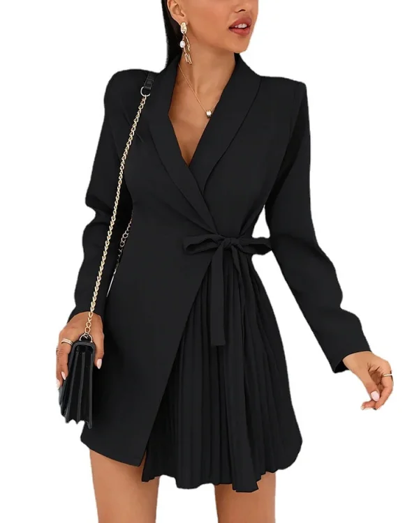 Pleated suit dress