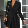 Pleated suit dress