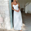 2025 European and American Women's Clothing New Style Elegant Lace up A-line Solid Color Medium Length Dress