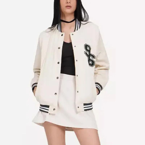 Custom Women's Crop Top Varsity Jackets Winter Collection Denim Jacket Woven Knitted Style New Varsity Style Women's Clothing